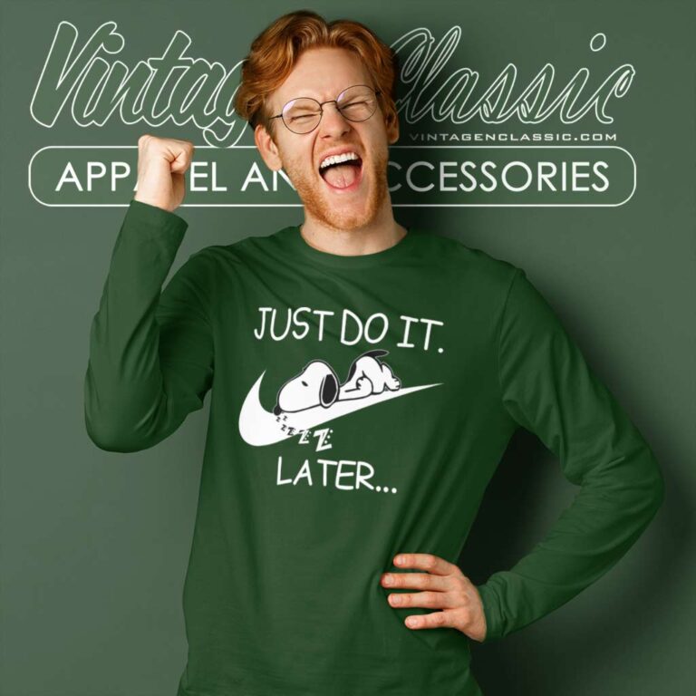 Nike Just Do It Later Snoopy Long Sleeve Tee Nike Just Do It Later Snoopy Long Sleeve Tee