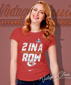 Nike Kansas City Chiefs Super Bowl Lviii Champ 2 In A Row Women T Shirt