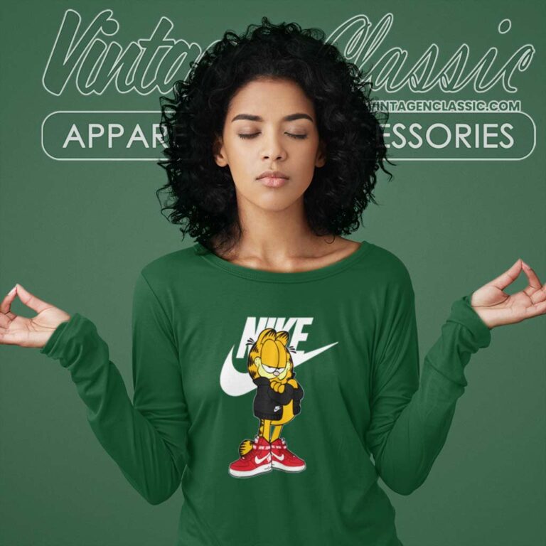 Nike Logo And Garfield Long Sleeve Tee Nike Logo And Garfield Long Sleeve Tee