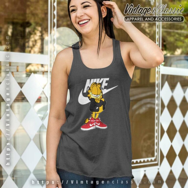 Nike Logo And Garfield Tank Top Racerback Nike Logo And Garfield Tank Top Racerback
