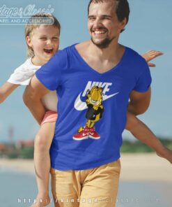 Nike Logo And Garfield Shirt 7 Nike Logo And Garfield V Neck TShirt