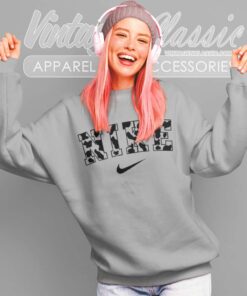 Nike Logo Cow Pattern Black White Sweatshirt