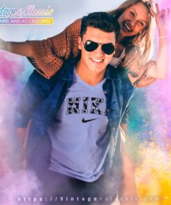 Nike Logo Cow Pattern Black White V Neck TShirt