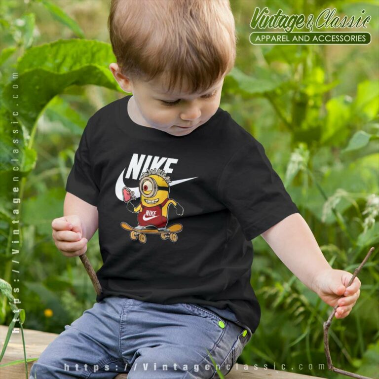 Nike Logo Minions Skateboard Funny Kids T Shirt Nike Logo Minions Skateboard Funny Kids T Shirt