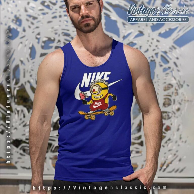 Nike Logo Minions Skateboard Funny Tank Top Racerback Nike Logo Minions Skateboard Funny Tank Top Racerback
