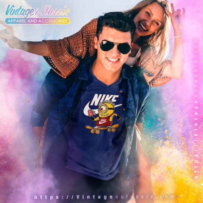 Nike Logo Minions Skateboard Funny V Neck TShirt Nike Logo Minions Skateboard Funny V Neck TShirt