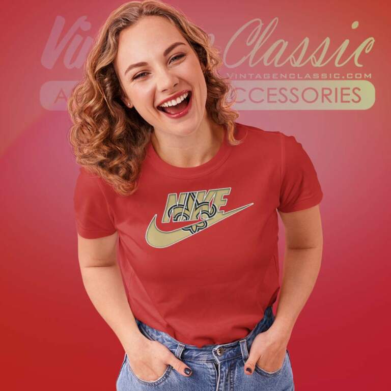 Nike Logo New Orleans Saints Women TShirt Nike Logo New Orleans Saints Women TShirt