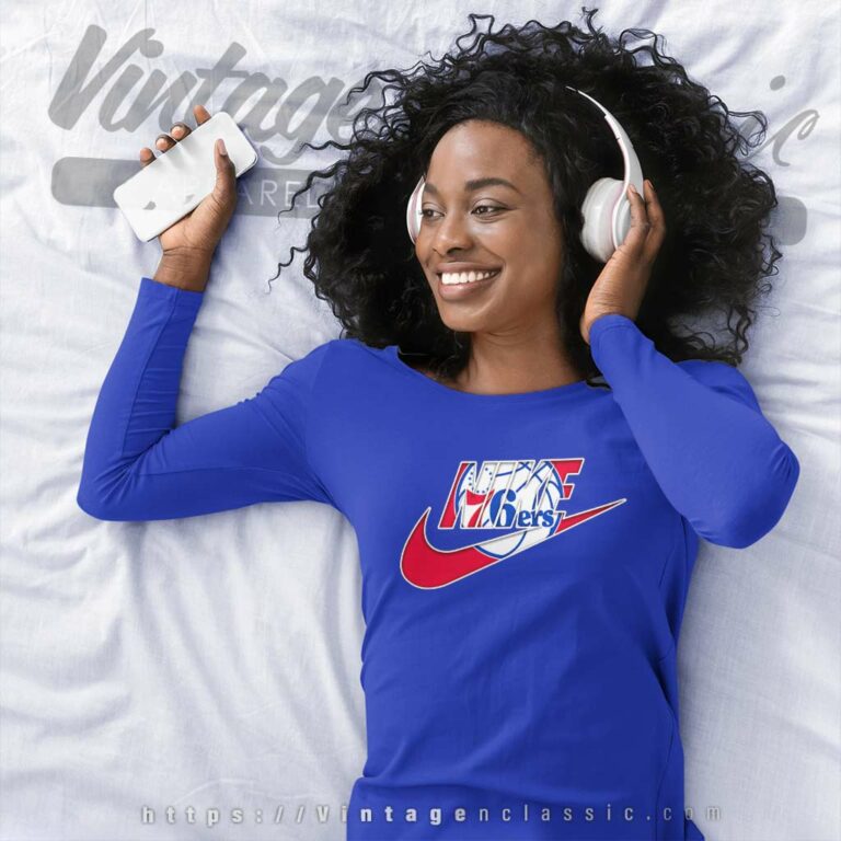 Nike Logo Philadelphia 76ers Long Sleeve Tee Nike Logo Philadelphia 76ers Long Sleeve Tee
