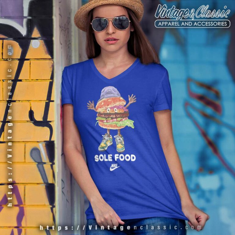 Nike Logo Sole Food Burger V Neck TShirt Nike Logo Sole Food Burger V Neck TShirt