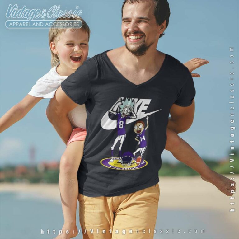 Nike Rick And Morty Minnesota Vikings V Neck TShirt Nike Rick And Morty Minnesota Vikings V Neck TShirt