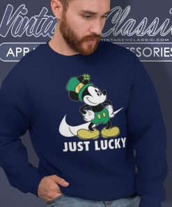 Nike Shamrock Just Lucky Mickey Mouse St Patricks Day Sweatshirt