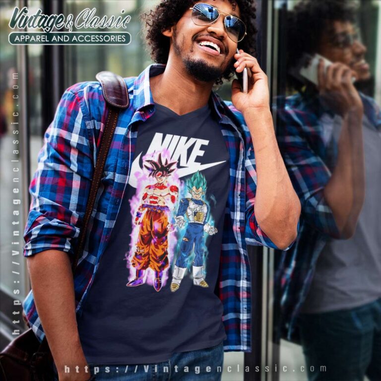 Nike Son Goku And Vegeta Dragon Ball Super V Neck TShirt Nike Son Goku And Vegeta Dragon Ball Super V Neck TShirt