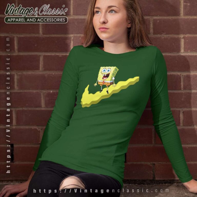 Nike Spongebob Collab Parody Funny Long Sleeve Tee Nike Spongebob Collab Parody Funny Long Sleeve Tee