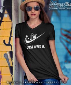 Nike Swoosh Logo Just Weld It V Neck TShirt