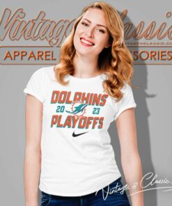 Nike X Miami Dolphins 2023 Playoffs Nfl Women TShirt