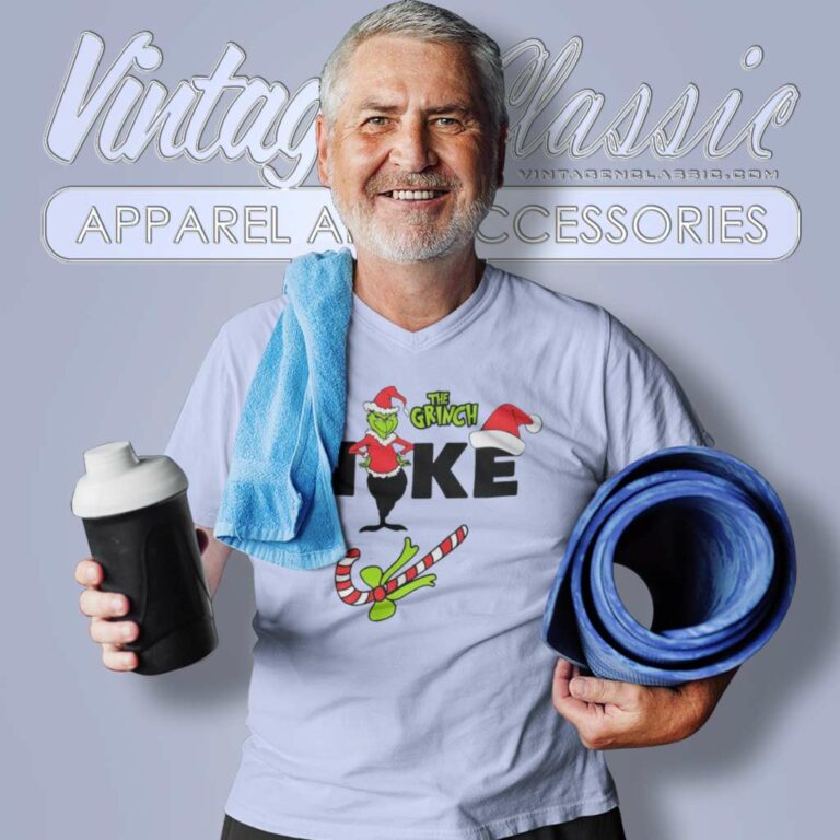 Nike X The Grinch Santa Christmas Parody V Neck TShirt Nike X The Grinch Santa Christmas Parody V Neck TShirt