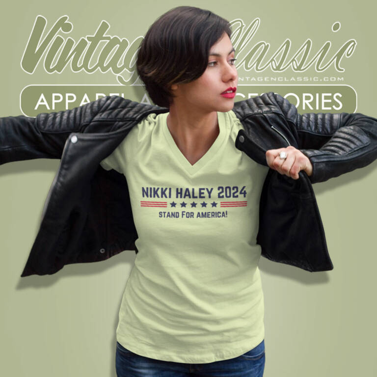 Nikki Haley Shirt Stand For America V Neck TShirt Nikki Haley Shirt Stand For America V Neck TShirt