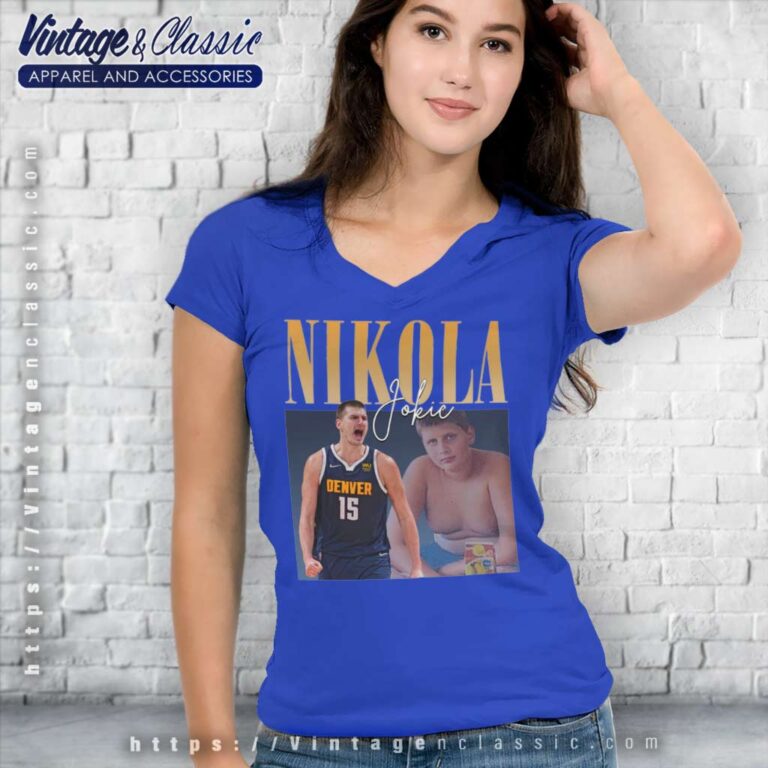 Nikola Joker 15 Denver Nuggets V Neck TShirt Nikola Joker 15 Denver Nuggets V Neck TShirt