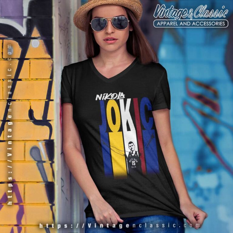 Nikola Jokic Color Stripes Nba V Neck TShirt Nikola Jokic Color Stripes Nba V Neck TShirt