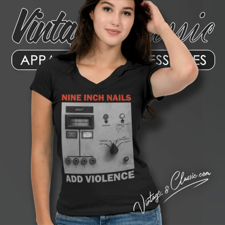 Nine Inch Nails Add Violence V Neck TShirt Nine Inch Nails Add Violence V Neck TShirt