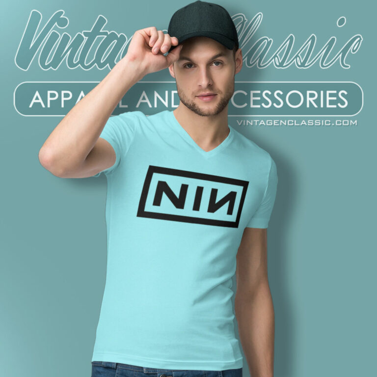 Nine Inch Nails Logo V Neck TShirt Nine Inch Nails Logo V Neck TShirt