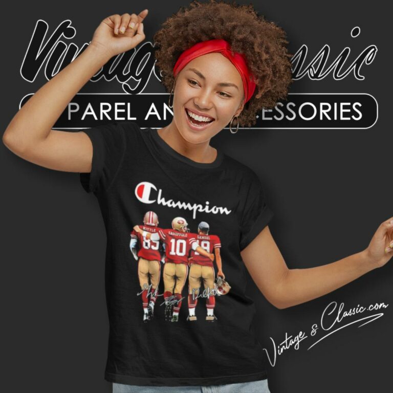Niner Faithful Deebo Samuel George Kittle And Garoppolo San Francisco 49ers Women T Shirt Niner Faithful Deebo Samuel George Kittle And Garoppolo San Francisco 49ers Women T Shirt