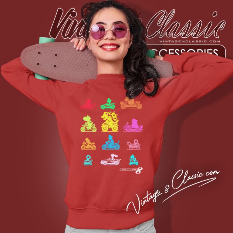 Nintendo Mario Kart Colorful Character Profile Sweatshirt Nintendo Mario Kart Colorful Character Profile Sweatshirt