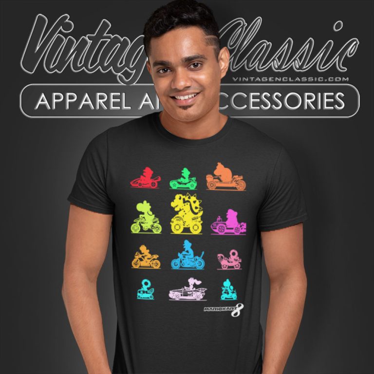 Nintendo Mario Kart Colorful Character Profile T Shirt Nintendo Mario Kart Colorful Character Profile T Shirt