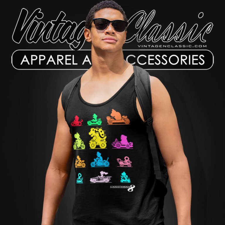 Nintendo Mario Kart Colorful Character Profile Tank Top Racerback Nintendo Mario Kart Colorful Character Profile Tank Top Racerback