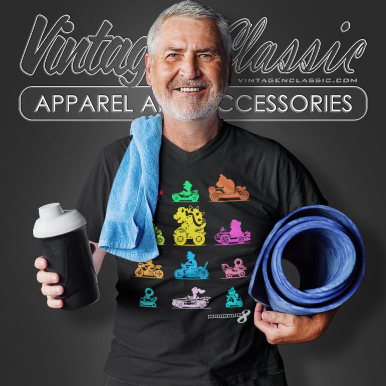 Nintendo Mario Kart Colorful Character Profile V Neck TShirt Nintendo Mario Kart Colorful Character Profile V Neck TShirt