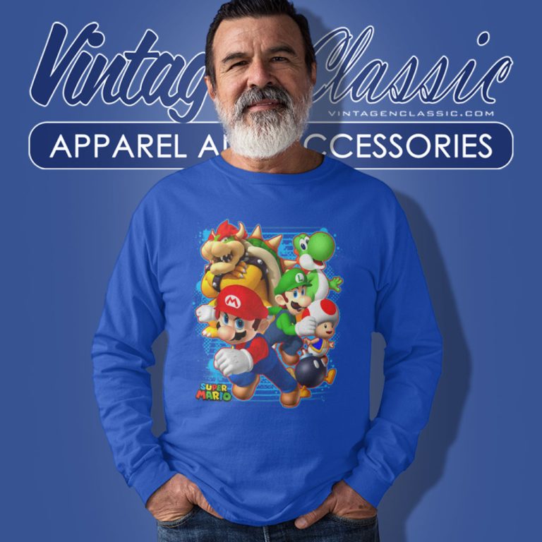 Nintendo Super Mario Luigi Bowser Long Sleeve Tee Nintendo Super Mario Luigi Bowser Long Sleeve Tee