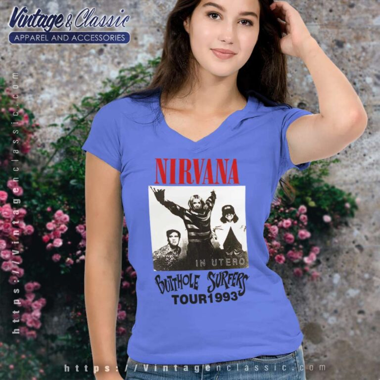 Nirvana Butthole Surfers Super V Neck TShirt Nirvana Butthole Surfers Super V Neck TShirt