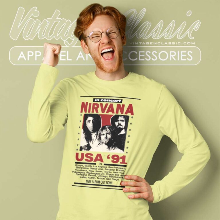Nirvana In Concert Usa 91 Long Sleeve Tee Nirvana In Concert Usa 91 Long Sleeve Tee