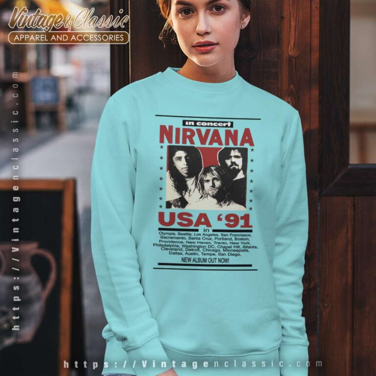 Nirvana In Concert Usa 91 Sweatshirt Nirvana In Concert Usa 91 Sweatshirt
