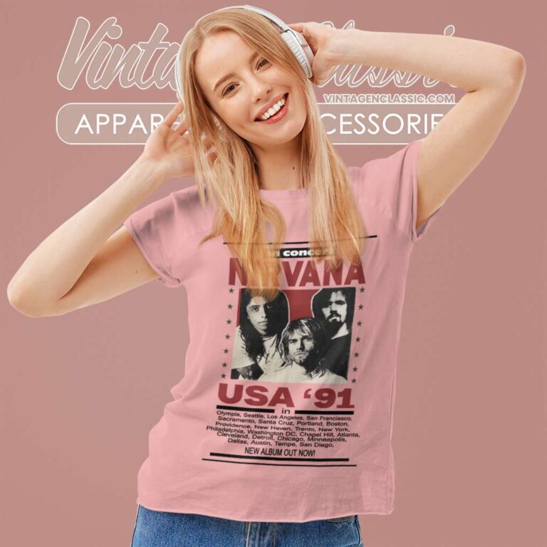 Nirvana In Concert Usa 91 Women TShirt Nirvana In Concert Usa 91 Women TShirt