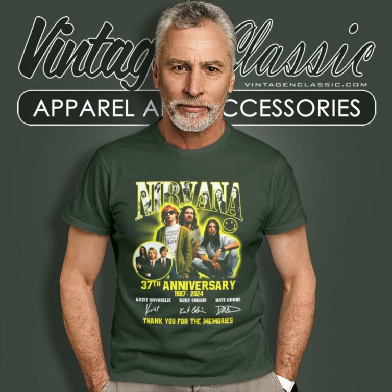 Nirvana Kurt Cobain 37th Anniversary 1987 2024 Signatures Thank You For The Memories T Shirt Nirvana Kurt Cobain 37th Anniversary 1987 2024 Signatures Thank You For The Memories T Shirt