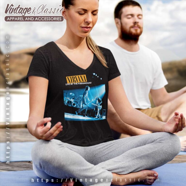 Nirvana Live At The Paramount V Neck TShirt Nirvana Live At The Paramount V Neck TShirt