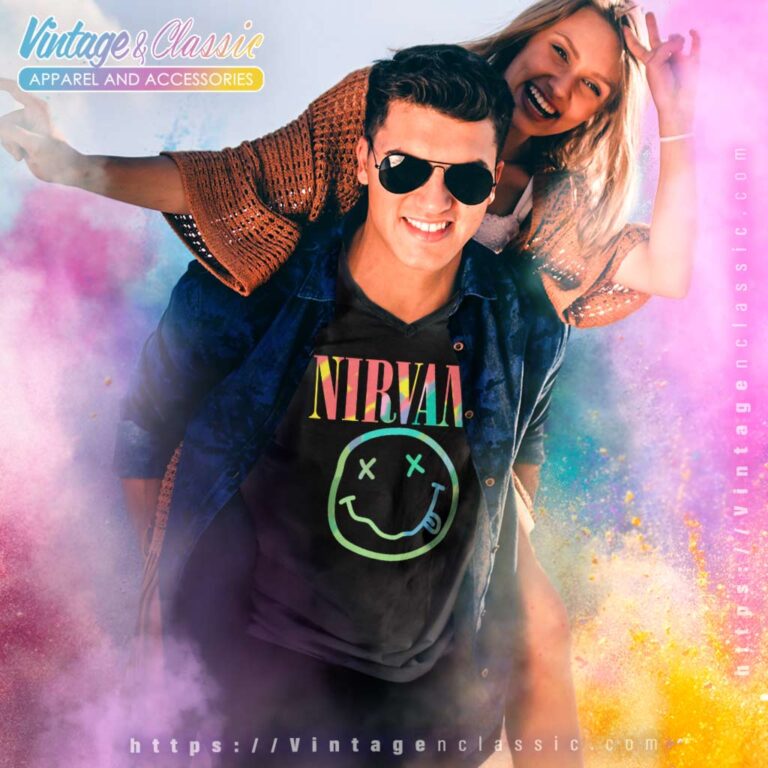 Nirvana Neon Smile V Neck TShirt Nirvana Neon Smile V Neck TShirt