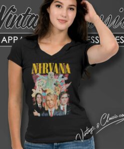 Nirvana Rock Band All Album Cover V Neck TShirt