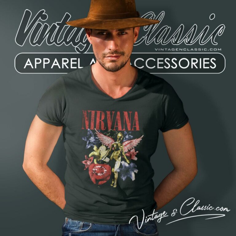 Nirvana Shirt In Utero Graphic V Neck TShirt Nirvana Shirt In Utero Graphic V Neck TShirt