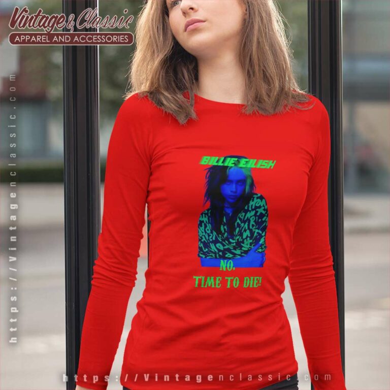 No Time To Die Billie Eilish Blue Wall Poster Long Sleeve Tee No Time To Die Billie Eilish Blue Wall Poster Long Sleeve Tee