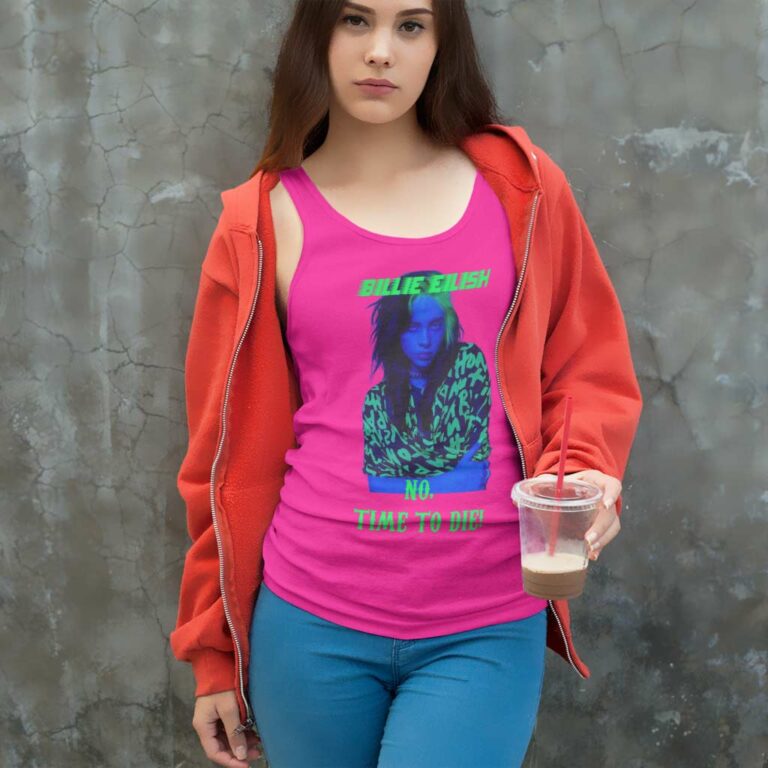 No Time To Die Billie Eilish Blue Wall Poster Tank Top Racerback No Time To Die Billie Eilish Blue Wall Poster Tank Top Racerback
