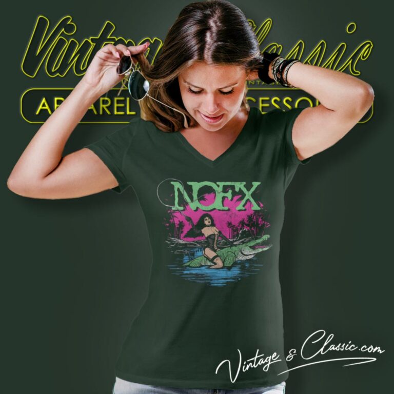 Nofx Gator V Neck TShirt 1 Nofx Gator V Neck TShirt 1