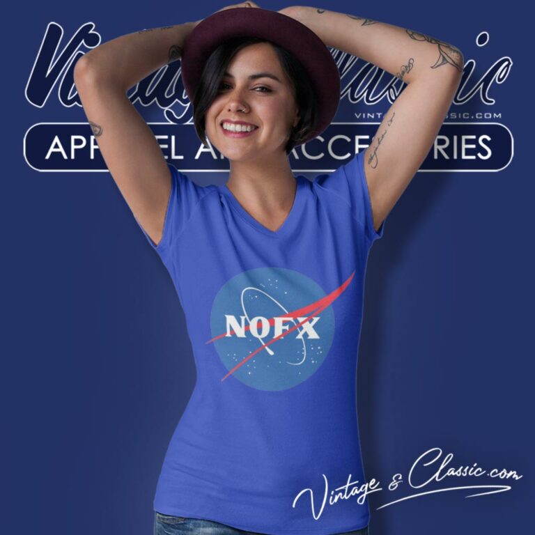 Nofx Nasa Crest V Neck TShirt Nofx Nasa Crest V Neck TShirt