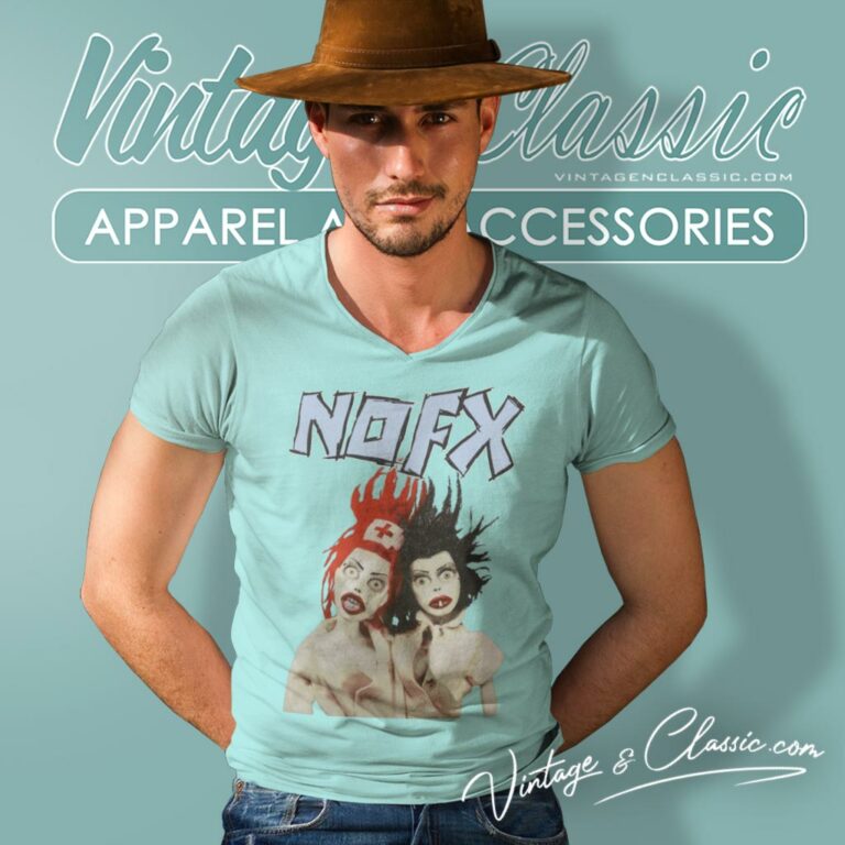 Nofx Pump Up The Valuum World V Neck TShirt Nofx Pump Up The Valuum World V Neck TShirt