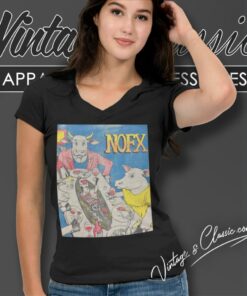 Nofx Ribbed Tour V Neck TShirt