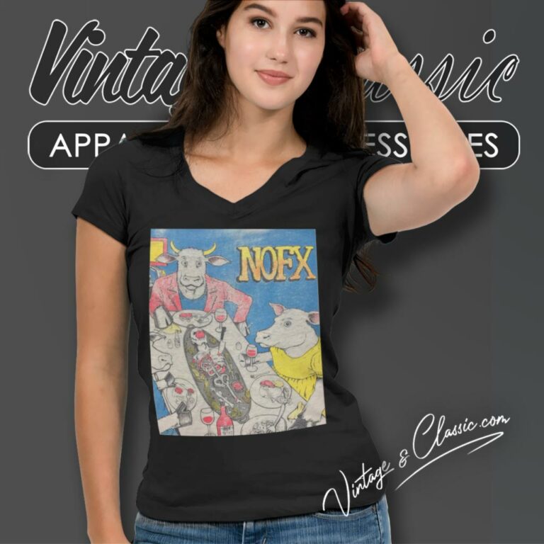 Nofx Ribbed Tour V Neck TShirt Nofx Ribbed Tour V Neck TShirt