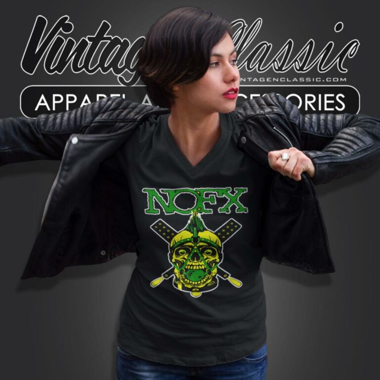Nofx Skull Logo V Neck TShirt Nofx Skull Logo V Neck TShirt
