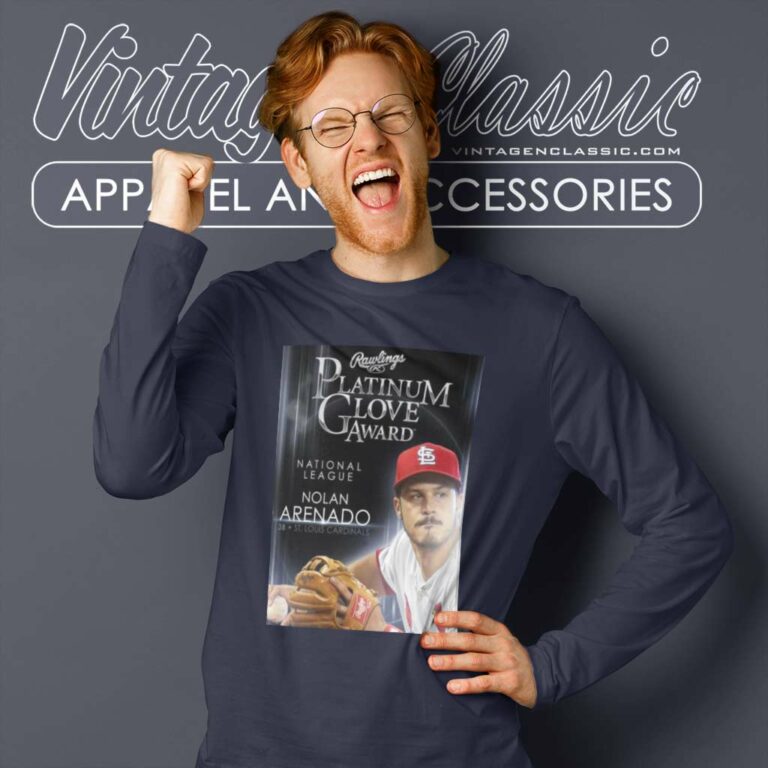 Nolan Arenado St Louis Cardinals Platinum Glove Award National League Long Sleeve Tee Nolan Arenado St Louis Cardinals Platinum Glove Award National League Long Sleeve Tee