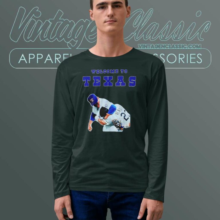 Nolan Ryan Punch Robin Ventura Welcome To Texas Long Sleeve Tee Nolan Ryan Punch Robin Ventura Welcome To Texas Long Sleeve Tee